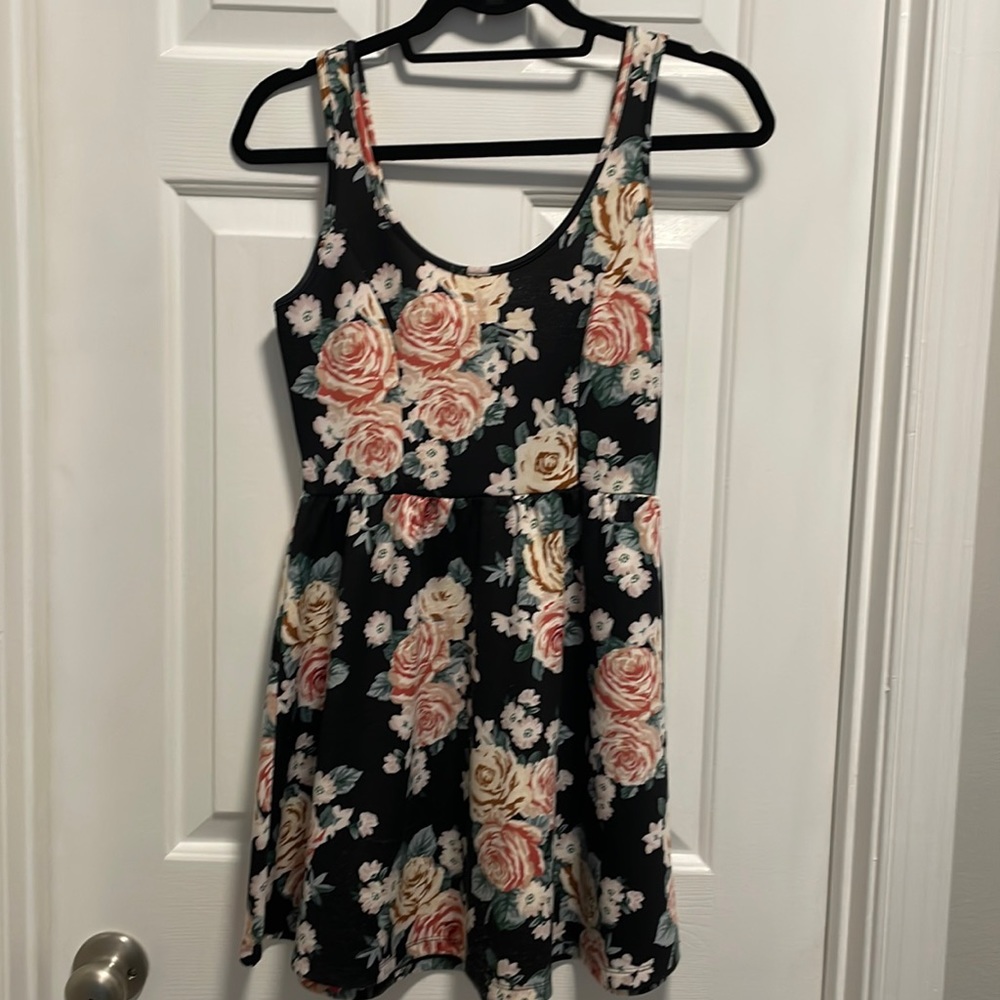 Floral black dress